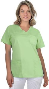 B-well Andrea Blouse Medicale Femme Uniforme Medical Femme à Manches Courtes et col en V Vert Clair 38