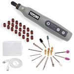 YEPLING Cordless Rotary Tool, 3.7V Li-ion Electric DIY Mini Grinder Kit with Front LED Work Light, 5 Variable Speed, 40pcs Accessories USB Charging Multi-Tool Perfect for Nail Polishing and Light Duty