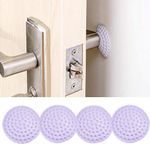 KolorFish Wall Protectors, 4 PCS Self-Adhesive Door Handle Bumper Guard Stopper, Rubber Self- Adhesive Crash pad (Purple)