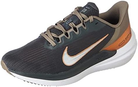 Nike Womens Air Winflo 9 DK Smoke Grey/Metallic Silver-Olive Grey Running Shoe - 4 UK (6.5 US) (DD8686-005)