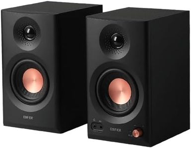 Edifier MR3 Powered Studio Monitor 2.0 Speakers, Bluetooth v5.4, TRS/RCA/AUX Input, 36W RMS, 52hz-40kHz Flat Response, 3.5” Drivers, 1” Tweeters, Hi-Res Audio (Black)