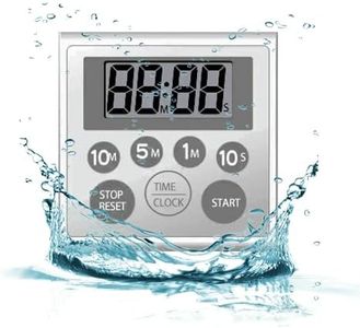 NUOSWEK Digital Timer Waterproof Shower Timer Shower Clock Bathroom Kitchen Timer with Strong Magnet and Large LCD Display (Waterproof 7 Key)