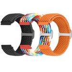 18mm Braided Watch Straps Compatible with Garmin Venu 3S/Venu 2S/Vivoactive 4S/Vicomove 3S/Fossil Women's Gen 6 42mm/5E 42mm/Gen 4 Venture HR/Charter HR/LG Watch Style Elastic Nylon Band Damen Herren