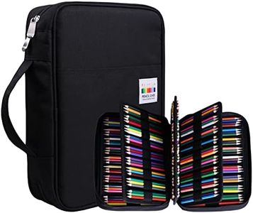 JAKAGO Trousse Crayon de Couleur 220 Grande Trousse Scolaire avec Poignée Solide,Portable étanche Sac a Crayon Idéal pour Excellent Cadeau Femme/Homme/étudiant/Artiste (Black)