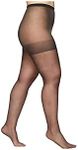 Berkshire womens All Day Sheer Non-control Top Pantyhose - Sandalfoot, Off Black, 3X-Large-4X-Large Plus