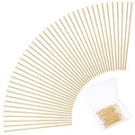 PH PandaHall Jewelry Pins 304 Stainless Steel, 100pcs 35mm/1.3" 24K Gold Plated Flat Head Pins 23 Guage/0.6mm Beading Pin Benle Wire Pin for Earring Pendant Bracelet Necklace Jewelry DIY Craft