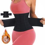 JXCTNNU Waist Trimmers Waist Trainer Belt Adjustable Back Support Post Partum Belt Workout Belly Band Sports Girdles for Women Men Body Shaper (Black, L (64-72kg))