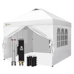 CROWN SHADES Pop Up Gazebo with 4 Sides, 3m x 3m Waterproof Pop Up Tent, CenterLok One Push Instant Garden Shelter, Heavy Duty Gazebo with Carry Bag, Bonus 8 Stakes and 4 Ropes