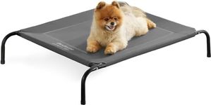 Bedsure Small Elevated Outdoor Dog Bed - Raised Dog Cot for Small Dogs, Portable Outdoor Pet Bed for Camping or Beach, Cooling Summer Frame with Breathable Mesh, Grey, 34.3 Inches