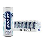 Boost Energy Drink Sugar Free Original - 24 Pack Drinks with Caffeine, Taurine and Vitamin B | Carbonated Energy Drinks | Gluten Free Vegan Low Calorie Zero Sugar Fizzy Drinks | 24x250ml