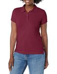 Lee Uniforms Juniors' Stretch Pique Polo Shirt, Burgundy, X-Large