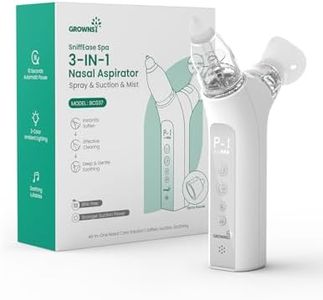 GROWNSY Electric Nasal Aspirator, Nose Sucker for Baby, Night Light and Nursery Rhyme Soothing Function, Electric Nose Suction for Baby with Food-Grade Silicone Tips