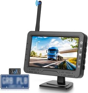 Rimoody Caméra de Recul Sans Fil, 4.3 Pouces HD IPS Moniteur IP69 Imperméable Vision Nocturne, Grand Angle/Aide au Recul/Image Flip Caméra de Recul pour Camping Car Caravane Camions Remorques Coitures