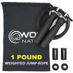 Weighted Jump Rope for Women & Men - 1 Pound (1LB) Adjustable Heavy Speed Jump Rope Handles with Removable Weights, Cross Training, Boxing.
