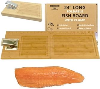 Fish Cleaning Board with Clamp, Foldable & Extra Large 24 Inches Fish Cutting Board - Fish Fillet Board with Clamp, Grippy Surface and Non-Slip Bottoms - Sturdy & Rust Proof Bait Cutting Board