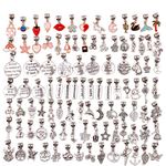 AleapDoll 100 Pieces Bracelet Pendant Charms Spacer Beads for Jewelry Making Supplies Inspirational Necklace Bails Connector Gold Plated Enamel Bracelet Charms Tibetan Antique Silver, Leather