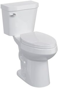 Two Piece Toilet, 21" Elongated Toilets for Bathrooms With Soft Close Seat, Extra Tall Height With 1.28 GPF Siphonic Flush Cotton White