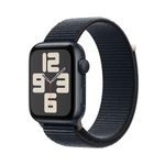 Apple Watch SE (2nd Gen) [GPS 44mm] Smartwatch with Midnight Aluminium Case with Midnight Sport Loop. Fitness & Sleep Tracker, Crash Detection, Heart Rate Monitor, Water-Resistant - One Size