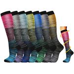 7 Pairs Compression Socks for Women & Men 15-20 mmHg is Best Athletic & Medical for Running Flight Travel Nurses