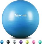 Glymnis Exercise Ball 55cm 65cm 75 cm Anti Burst Slip Resistant Balance and Yoga Ball Swiss Ball Birthing Ball with Quick Pump for Yoga Fitness and Core Exercise