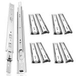 AOLISHENG 5 Pair Drawer Runners Drawer Slides 300mm 45kg Load Capacity Heavy Duty Draw Sliders Full Extension Ball Bearing Kitchen Cabinet Silver Draw Runners Replacement Rails Side Mount