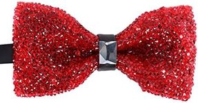 Men's Boy Novelty Agate Red Rhinestone Bow Tie Pre Tied Elegant Neck Tie Bowties