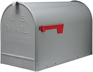 Gibraltar Mailboxes Stanley Extra-Large Capacity Galvanized Steel Grey, Post-Mount Mailbox, ST200000