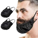 Yitoiie 2 Pack Beard Cover for Men Black Beard Bonnet Beard Protector Beard Caps Beard Bandana Bedtime Beard Bib Apron, Bk2, 14-Inch