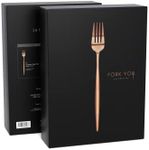 FORK YOU Cutlery Set Copper Matt (16 Pieces), Stainless Steel, Cutlery for 4 People, Dishwasher Safe, Gift Set in High-Quality Gift Box