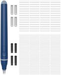 Foyucool Electric Eraser, Battery Operated Automatic Pencil Eraser with 220 Erasers Refills, 2 Erasers Sizes, Comfort Grip Art-Eraser for Drawing, Ideal for Artists, Students, Sketch, Engineers, Blue