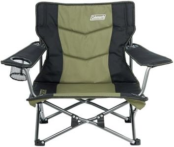 Coleman Swagger Quad Fold Event Chair | Outdoor Camping Chair, Lightweight Beach Chair, Wide Padded Seat for Comfort, Durable Steel Frame, Foldable, Black/Green