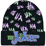 Concept One Dc Comics The Joker Beanie Hat, Knitted Cuffed Winter Skull Cap, Black, One Size