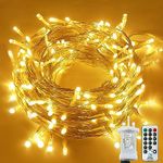 LITYBY Fairy Lights Outdoor Waterproof, 25M/82ft 220LED Plug in String Lights Indoor/Outdoor, 8 Modes Christmas Lights for Christmas Tree Wedding Party Bedroom Room Easter Decorations (Warm White)