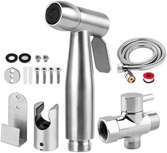 Handheld Bidet Sprayer Kit, Stainless Steel Shattaf Douche Muslim Shower Spray with Hose Bidet Holder Valve for Toilet Cleaning, Pet Bath, Personal Hygiene (includes T-adapter)