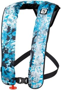 BLUESTORM x Kryptek Cirrus 26 Inflatable Life Jacket PFD for Adults (Obskura Litus Blue Camo) | US Coast Guard (USCG) Approved Automatic Self Inflating Life Vest Preserver with Manual Override