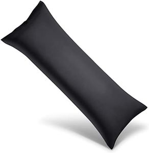 WishSmile Body Bamboo Cooling Pillowcases Long Pillow Cases Breathable Cool Silky Soft Moisture Wicking for Hot Sleepers,Hair and Skin Friendly,Black,1 Pack,20x54 inches