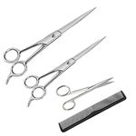 Doberyl Professional Salon Barber Hair Cutting Scissors Men Beard and Mustache Styling Trimming Scissor (Combo of 4)