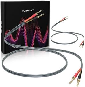 UCINNOVATE Heavy Duty Bi-Wired High-End OFC Speaker Cable 12AWG, 2 Pack Audiophiles HiFi Cold Welding Speaker Cable with Gold-Plated Pin Banana Plugs for Home Theater Surround Speakers 4m / 13.12FT