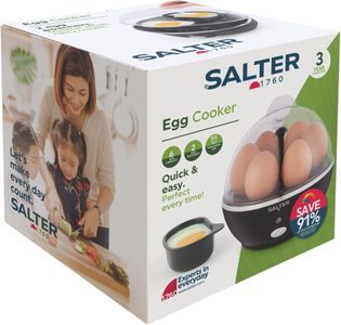 Salter Electric Egg Cooker – 6 Egg Boiler, Poacher, Easy Clean, 430W