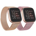 VANCLE Metal Bands for Fitbit Versa/Fitbit Versa 2 / Fitbit Versa Lite, Stainless Steel Mesh Breathable Wristband Strap