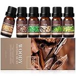 ARVIDSSON Woody Essential Oils Set for Men, Manly Fragrance Oils for Diffuser - Frankincense, Teakwood, Sandalwood, Cypress, Cedarwood, Patchouli Scent Oil