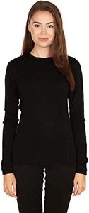 Minus33 Merino Wool Women's Ossipee Midweight Crew, Black, Medium