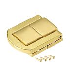 uxcell Toggle Catch Lock, 31mm Retro Decorative Gold Tone Hasp with Screws for Suitcase Chest Trunk Latch Clasp, Pack of 4