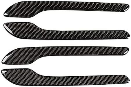 Qiosreui Exterior Door Handle Cover Trim for Tesla Model 3 2017-2025 & Model Y 2020-2025 Outside Door Handle Wrap Cover Sticker Door Handle Sills Wrap Protection Accessories (Soft Carbon Fiber)