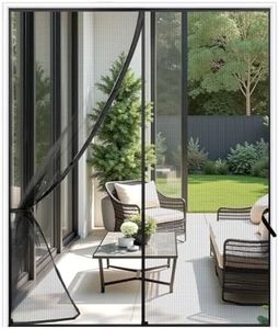 Sunolga 74 x 81 Inch Magnetic Screen Door, Fits Doors Size 72 x 80 Inch, Reinforced Fiberglass Screen Door Mesh with Full Frame Hook & Loop, Door Screen Magnetic Closure for Hands-Free