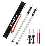 Tent Poles Camping Poles for Tarp Awning Canopy Porch Sun Sails Tarpaulin Headroom Aluminium Adjustable Telescoping 90-230cm (Silver)