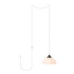 Globe Electric 60435 Finn 1-Light Plug-in Pendant, Dark Bronze, Frosted Plastic Shade, Clear Hanging Cord