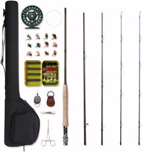 NetAngler Fly Fishing Rod and Reel Combo 4-Piece Fly Fishing Rod 5wt Aluminum Fly Reel 28 Pieces Flies Kit with Free Rod Tip,Backing,and Cloth Carry Bag, Fly Fishing Full Kit