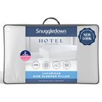 Snuggledown Side Sleeper Pillows 2 Pack - Hotel Quality Firm Support Bed Pillows for Back Neck & Shoulder Pain Relief - Soft & Luxurious 100% Cotton Cover, Hypoallergenic, Made in the UK (64 x 38cm)