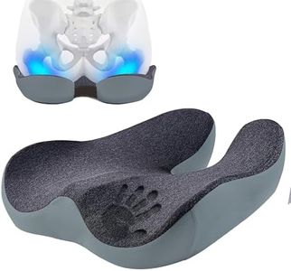 YOOBEBEST Pressure Relief Seat Cushion for Long Sitting Hours on Office/Home Chair, Car, Wheelchair - Extra-Dense Memory Foam for Hip, Tailbone, Coccyx, Sciatica-Black (Dark Edge)